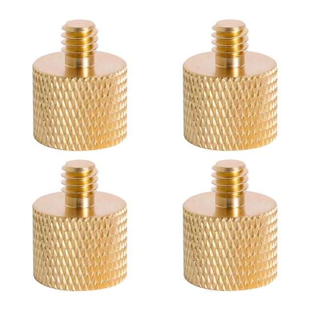 KAKOWELY Camera adapter Screw 4PCS 3/8 inch Female to 1/4 Male Convert Screw Adapter Thread Camera Screw Mount Adapter for DSLR Camera Tripod Light Stand (Golden)