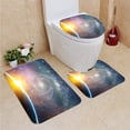 thumbnail image 1 of ABPHQTO Paisaje Vía Láctea Galaxia Salida del sol Tierra Vista desde el espacio Vía Láctea Elementos de la galaxia Este imag 3 piezas Alfombra de baño Alfombra de contorno y tapa de inodoro, 1 of 2