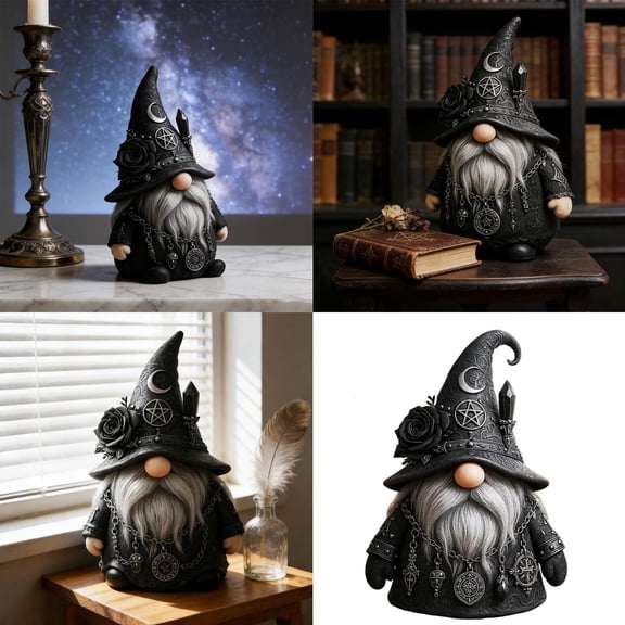 Loespoir Gothic Gnome Figurine Resin Decor for Baphomet Statue Aesthetic, Halloween Gnomes Decorfor Gift Home Bedroom Party Office Table