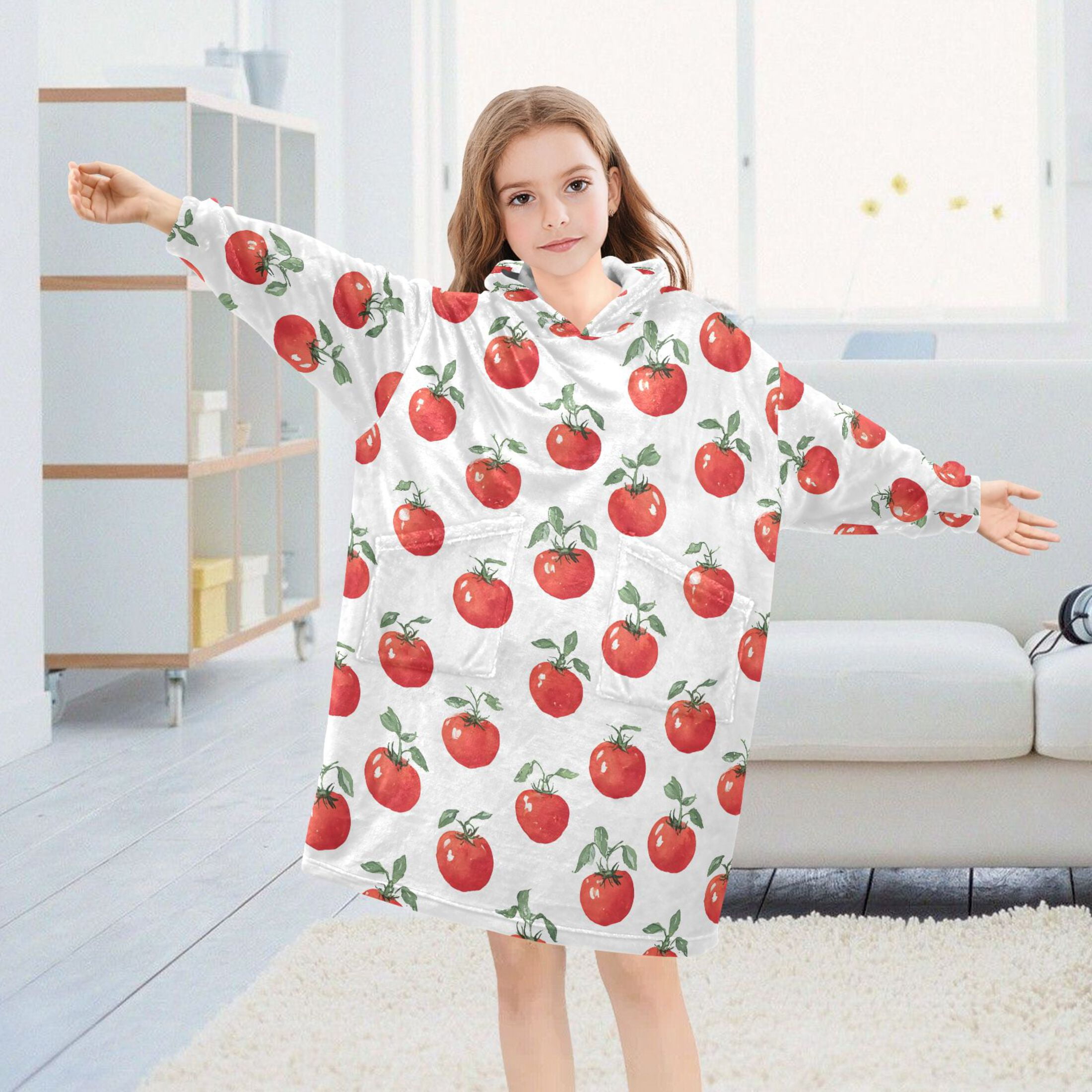 joogoo Wearable Blanket Hoodie for Tomatoes Oversized Sherpa Hooded 3-14 YR M