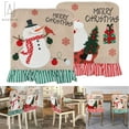 thumbnail image 5 of Gustave 2PCS Christmas Chair Covers Xmas Dining Room Chair Back Slipcovers for Holiday Decoration, Home Decor, Ceremony (Santa+Snowman), 5 of 9