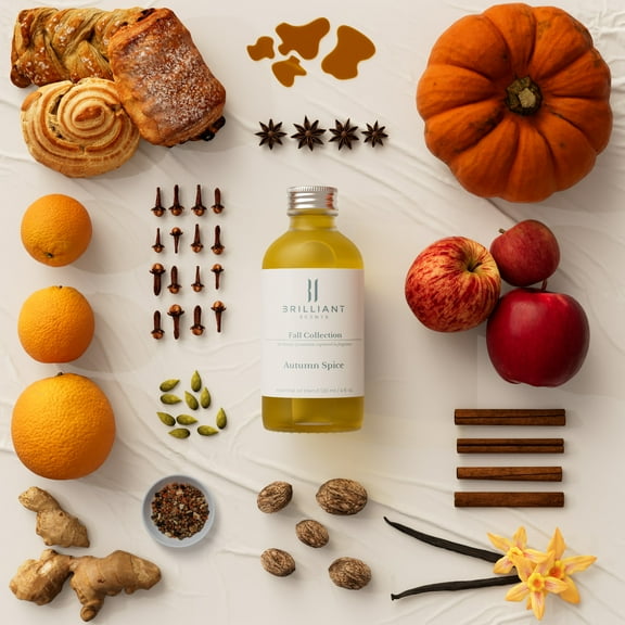 Brilliant Scents - Autumn Spice | Luxury Home & Business Scent | Apple, Ginger, Nutmeg, Orange - Fragrance Oil - 120ml