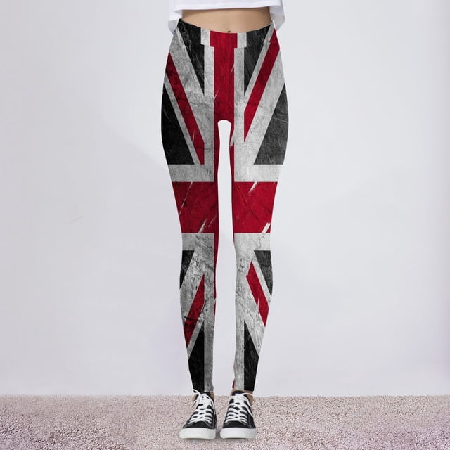 MKLEKYY Leggings deportivos con efecto tie-dye para mujer, pantalones de yoga, para el Día de la Independencia 2077