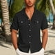 thumbnail image 1 of pstuiky camiseta de hombre, Camisa casual de manga corta para hombre, estilo bolos vintage, estilo playero cubano, con botones, para verano camisas casuales para hombre xxxl, 1 of 6