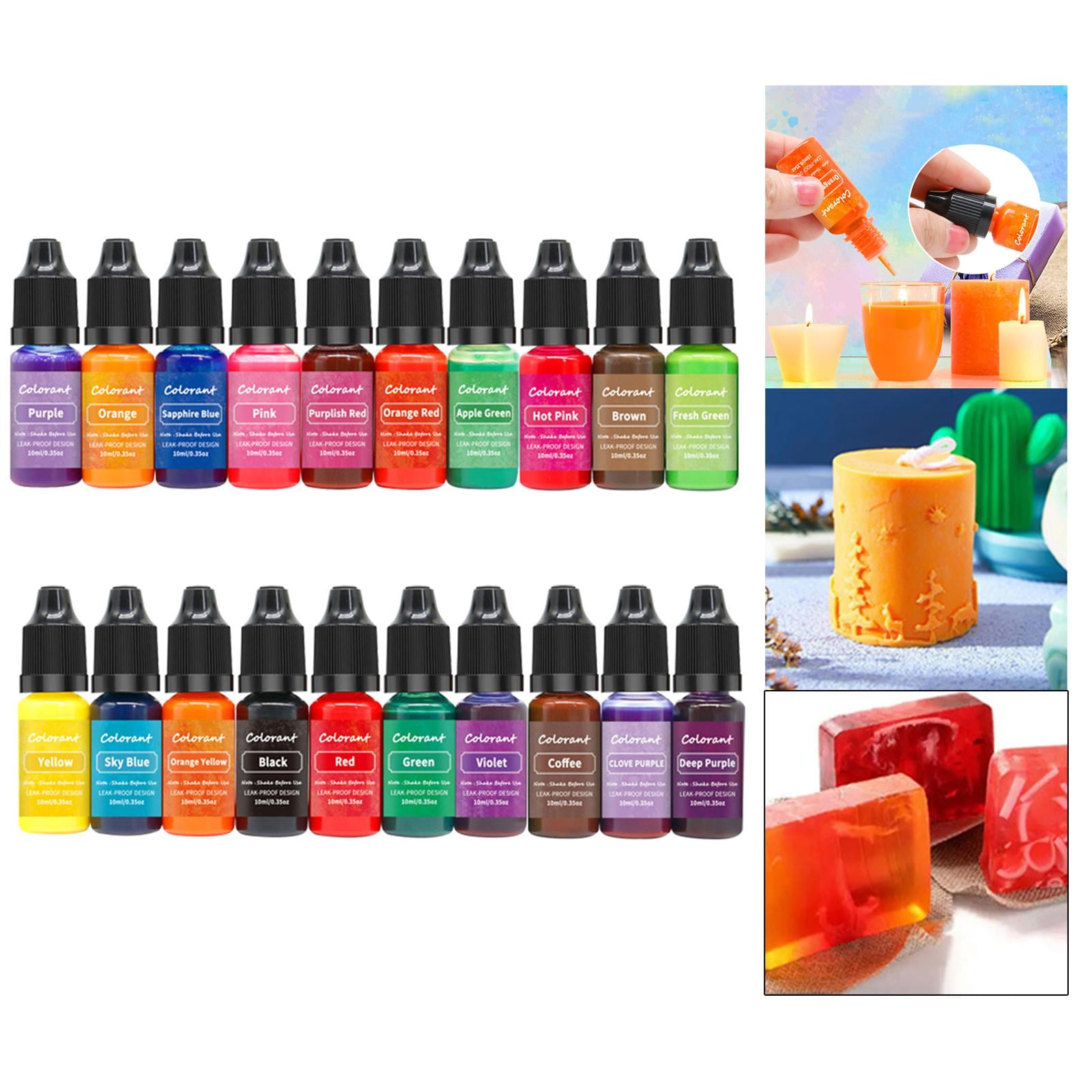 FVDPWYE 20 Pieces Candle Dye Candle Color Dye for Soy Candle Making Liquid Colorants Dye