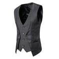 thumbnail image 3 of New Mens Fallow Stitching Fake Two Breasted Leisure Waistcoat, 3 of 4