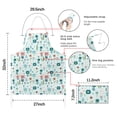 thumbnail image 7 of Pioneer Flower Floral Print Pattern Apron-Garden Aprons for Women with Pockets-Cotton Linen Waterproof Kitchen Cooking Gardening Aprons Adjustable for Kitchen,Cooking,BBQ and Salon 33x27 Inch, 7 of 7