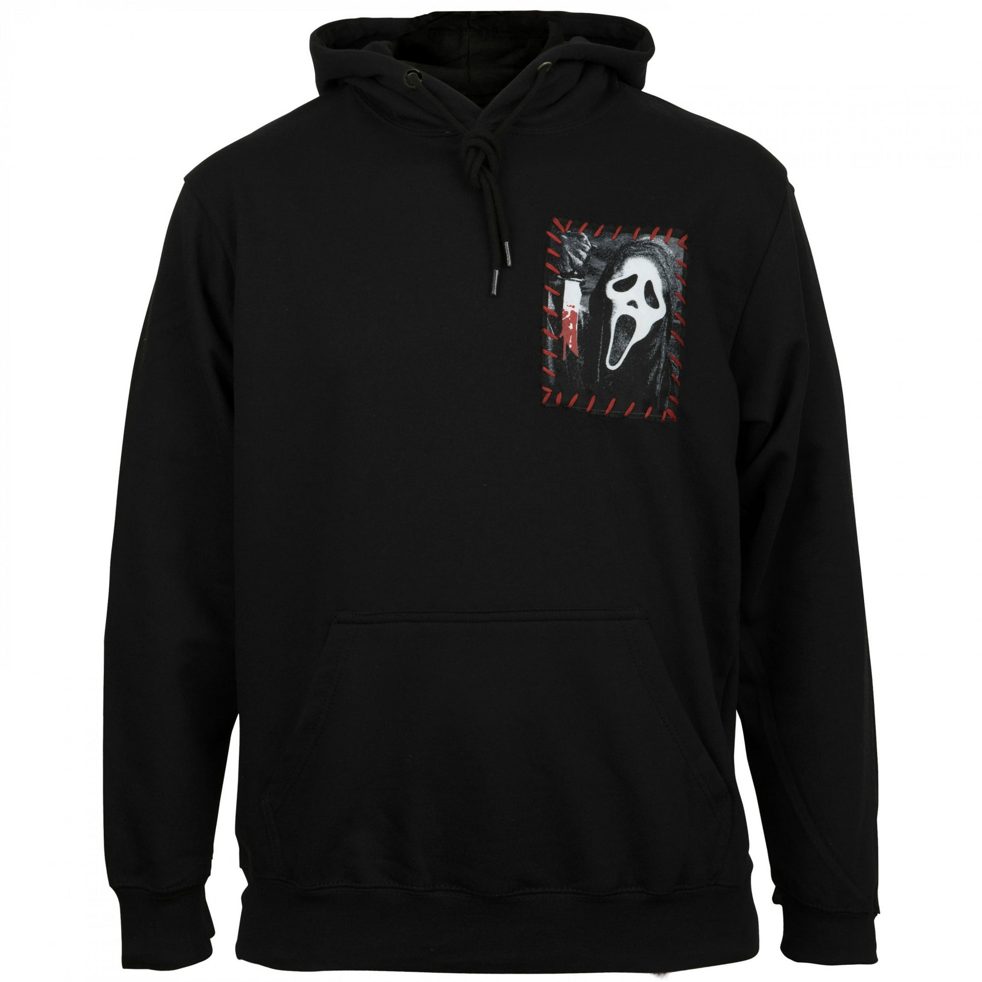 Scream Ghostface Pullover Hoodie with Hand Sewn Patches XLarge