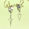 thumbnail image 6 of HOOUN Unisex Punk Man Clip On Earrings Geometry Triangle Star Pendant Dangle Earri-yy-02, 6 of 9