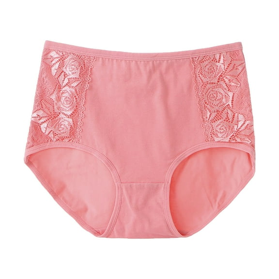 Besolor Women's Seamless Cotton Underwear Lace High Waisted Ladies No Show Panties Soft Breathable Stretch Hipster Briefs