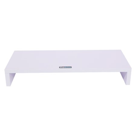 - Dilwe Wood Monitor Stand Computer Riser with Storage Organizer Office Desk Laptop Cellphone TV Printer Desktop Container Natural,White