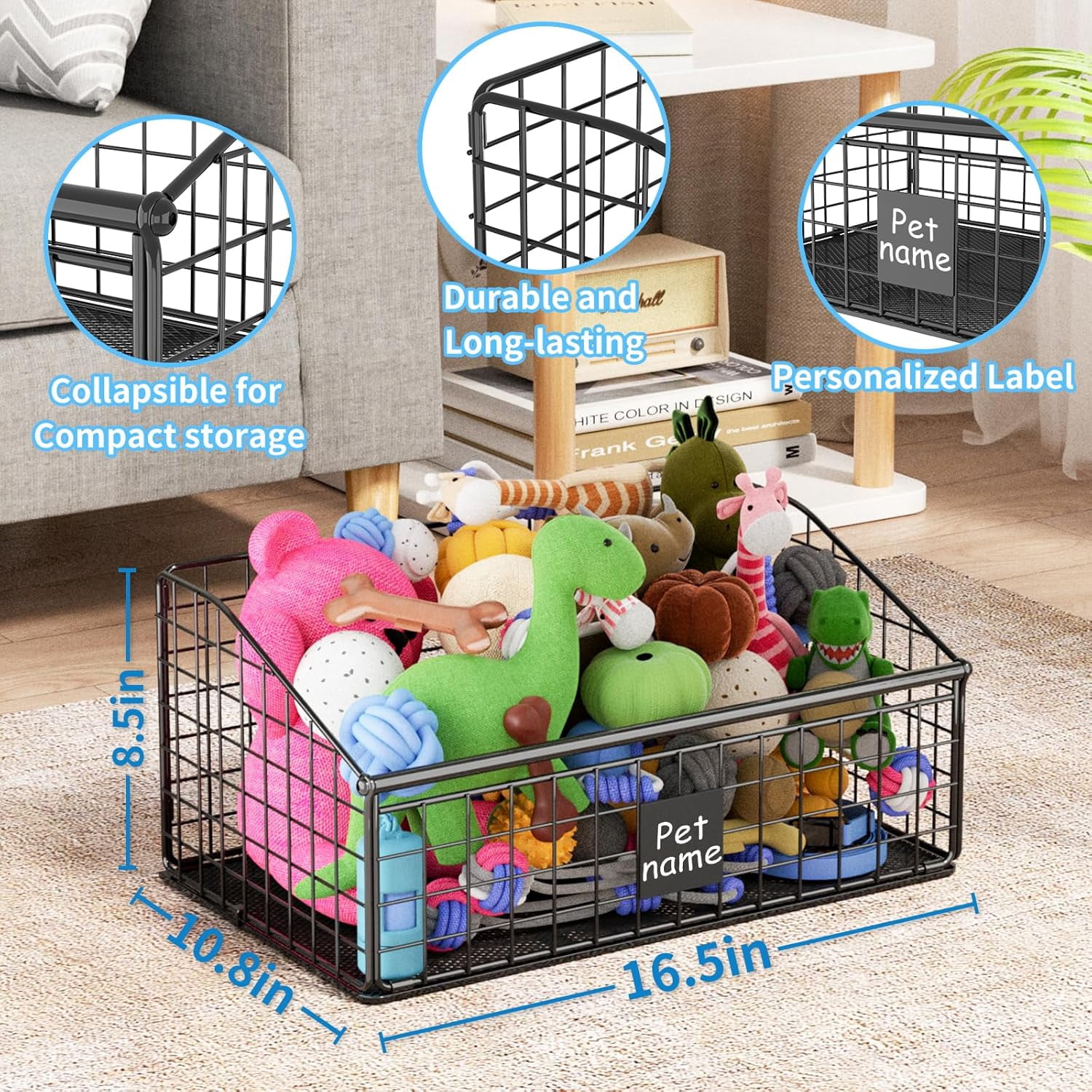 Ecoskio Medium Indestructible Metal Storage Basket – picture 5