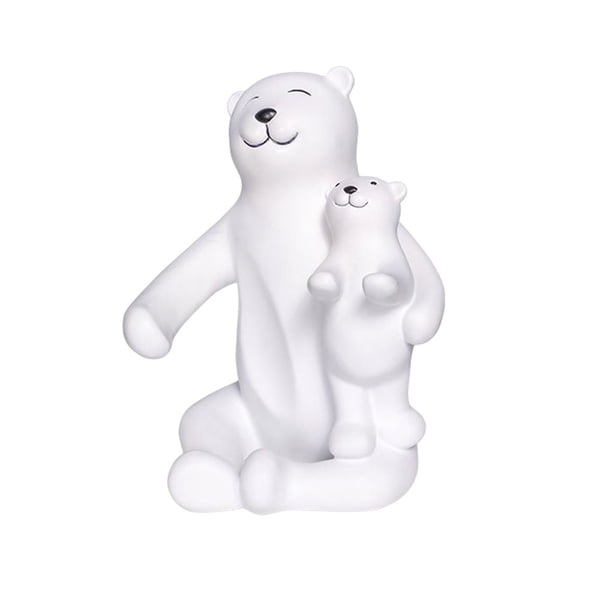 Ounissouiy Adornos Decoración Estatua Oso Polar Titular de dibujos animados Estante de vino Personaje Artesanía Muebles Gabinete Recuerdos Hogar Decoración del hogar Blanco