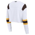 thumbnail image 3 of Women's Fanatics  White San Diego Padres Stretch Cropped Fashion Long Sleeve T-Shirt, 3 of 3
