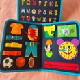 thumbnail image 1 of Tablero ocupado plegable para vestirse, ejercicio de aprendizaje educativo, básicas, juguete sensorial con cordones para niños para viajar 45x29cm, 1 of 8