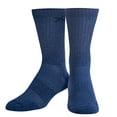 thumbnail image 2 of Basix Crew Socks for Men, Comfort Athletic Fit, Mid-Calf, Cotton, Navy Heather, 2 of 7