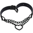 thumbnail image 4 of Collar ajustable TUNC Sencillez PU cuero sintético negro gótico punk corazón, 4 of 5