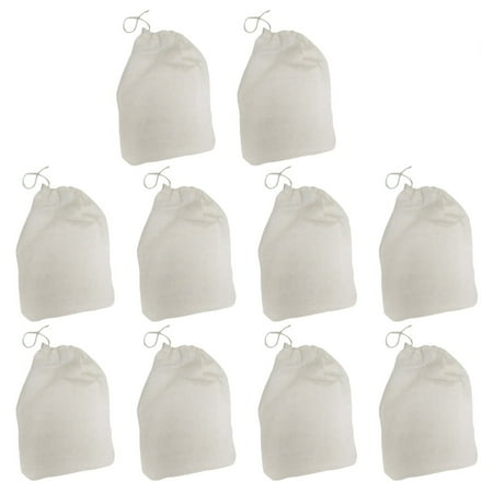

50PCS 8x10cm Cotton Reuseable Drawstring Bags Strainer Filter Bag For Nut Milk Tea Fruit Juice