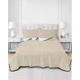 thumbnail image 3 of Quilts Twin XL Size, Cream Soft Comforter Bedding Set for Bed, Farmhouse Burlap Solid Beige Color Modern Linen Texture Lightweight Quilted Bedspread with Pillow Cover(2 Pieces), 68x98 Inch, 3 of 6