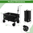 thumbnail image 4 of Costway Folding Collapsible Wagon Utility Garden Cart w/ Wide Wheels Adjustable Handle, 4 of 10