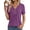 Light Purple, variant on Womens Tunic Tops Casual Short Sleeve Shirts V Neck Button Pleated Blouses Floral Summer Tops