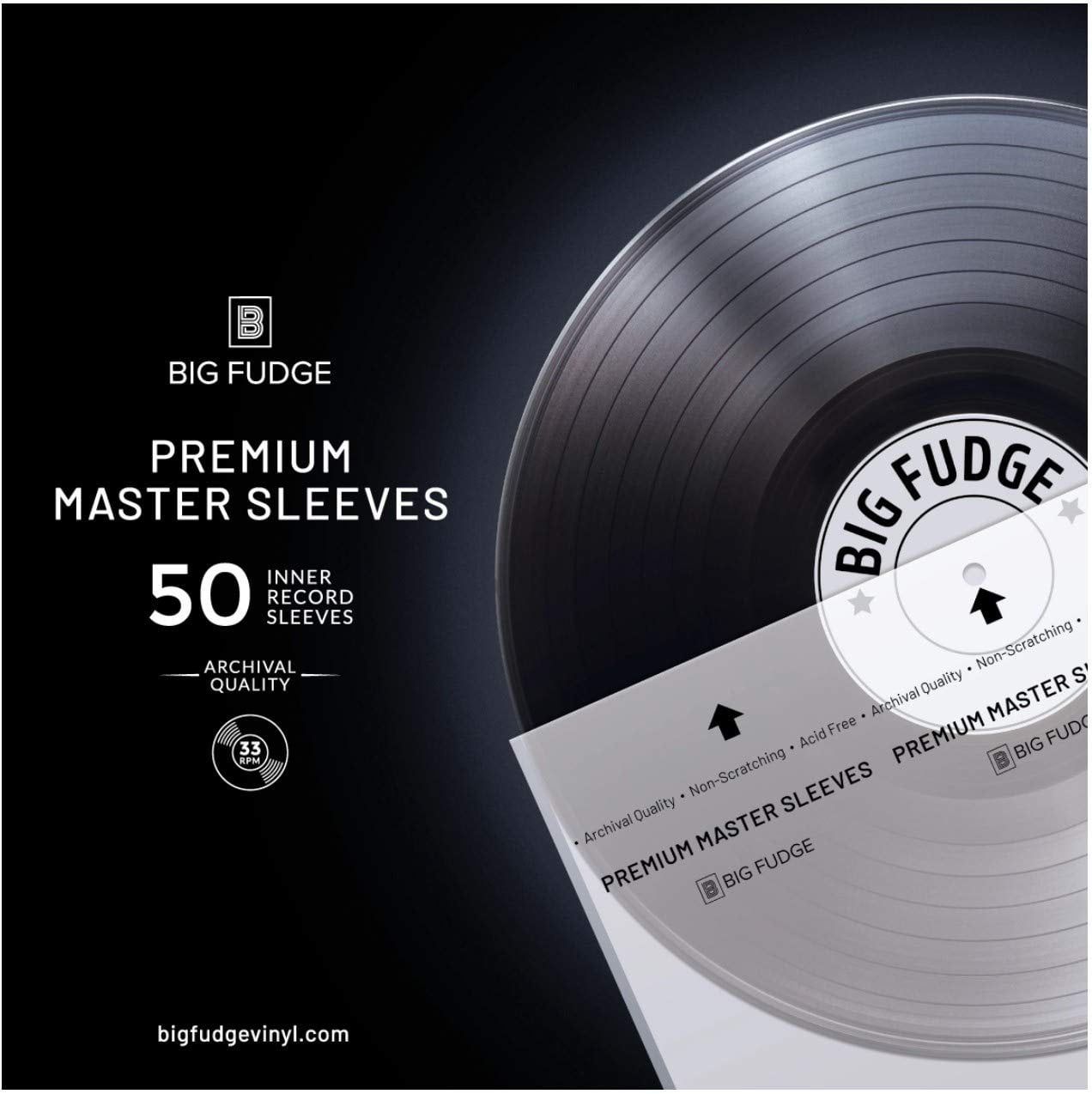 Big Fudge Premium Master Vinyl Record Sleeves 50x Record Inner