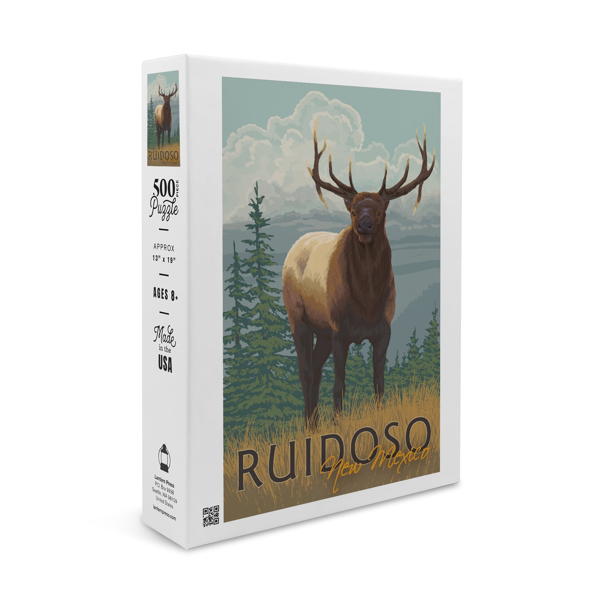 Ruidoso, New Mexico, Elk Scene (19x27 inches, Premium 500 Piece Jigsaw