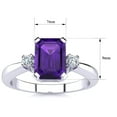 thumbnail image 5 of SuperJeweler 2 1/2 Carat Octagon Shape Amethyst and Diamond Ring In Sterling Silver For Women, 5 of 6