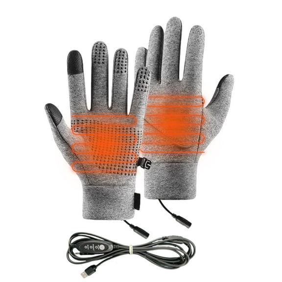 NWOKYZGH Heated Gloves for Men Women Mittens Touchscreen Waterproof USB Winter Gloves Heating Glove for Driving Cycling Hunting Hiking Gray-XL XL(One Size)