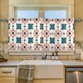 thumbnail image 2 of Yayeee Kitchen Curtains Tier Set of 2 Light Filtering 57"x24" Over Sink Window Panels, Flowers Geometric Pattern, 2 of 7