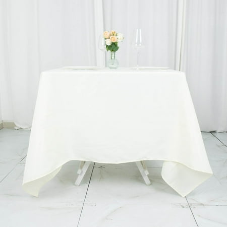 

70 Ivory 200 GSM Seamless Premium Polyester Square Tablecloth - Case of 24 Tablecloths