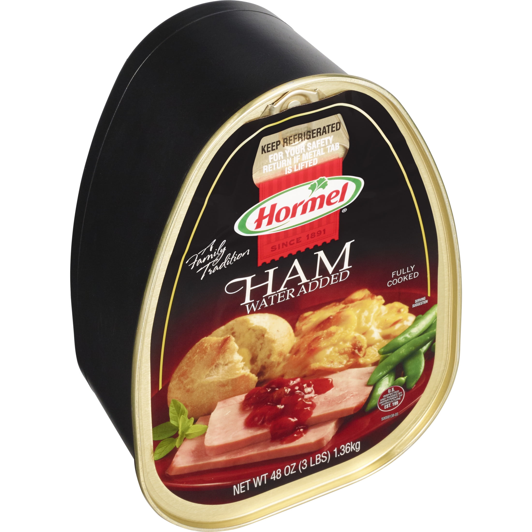 HORMEL Canned Ham, Fully Cooked, Refrigerated, 48 oz Steel Can