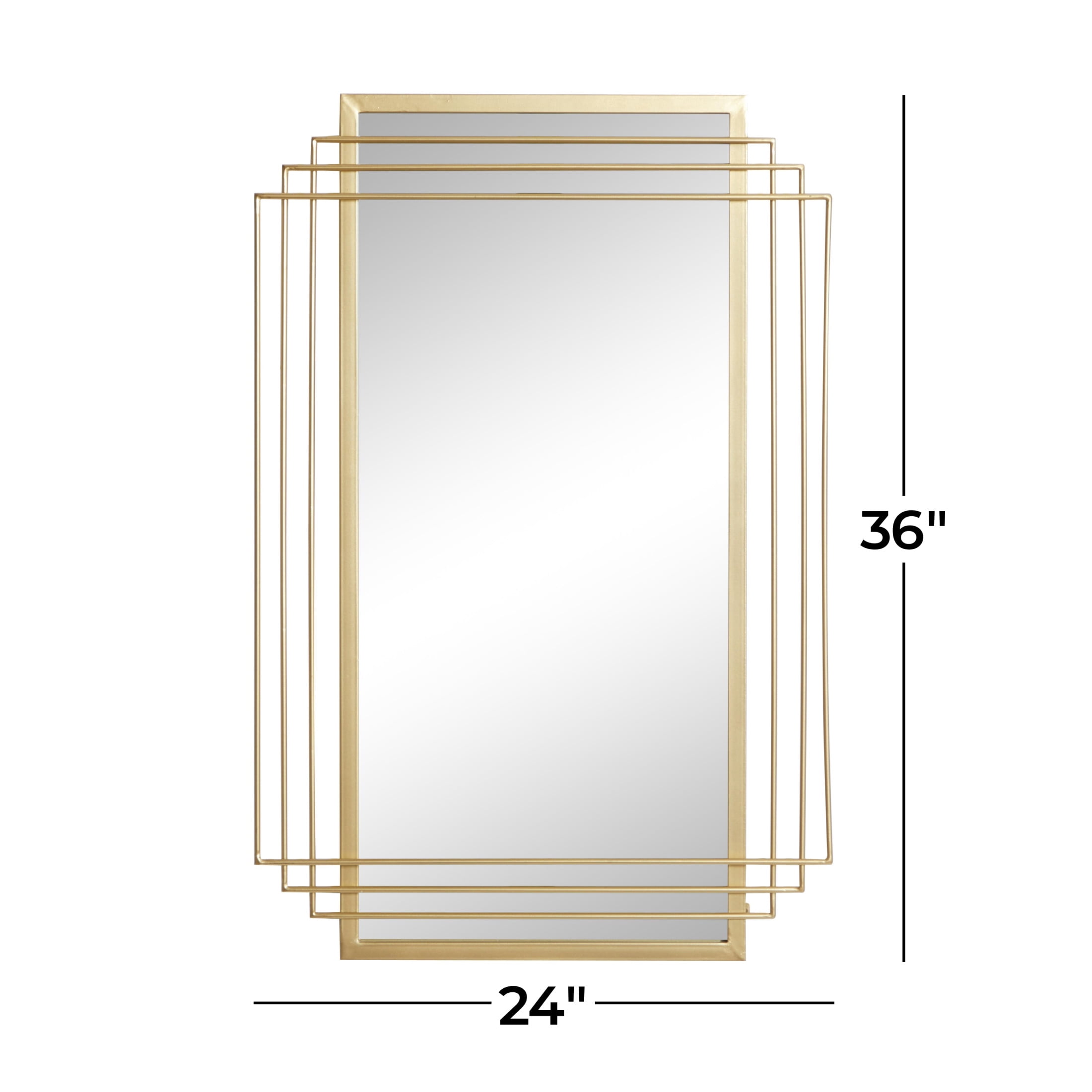 CosmoLiving by Cosmopolitan 24" x 36" Gold Geometric Wall Mirror
