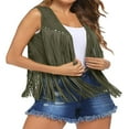 thumbnail image 1 of Gilet Hippie Ouvert à l'Avant pour Femmes avec Pompon, 1 of 2
