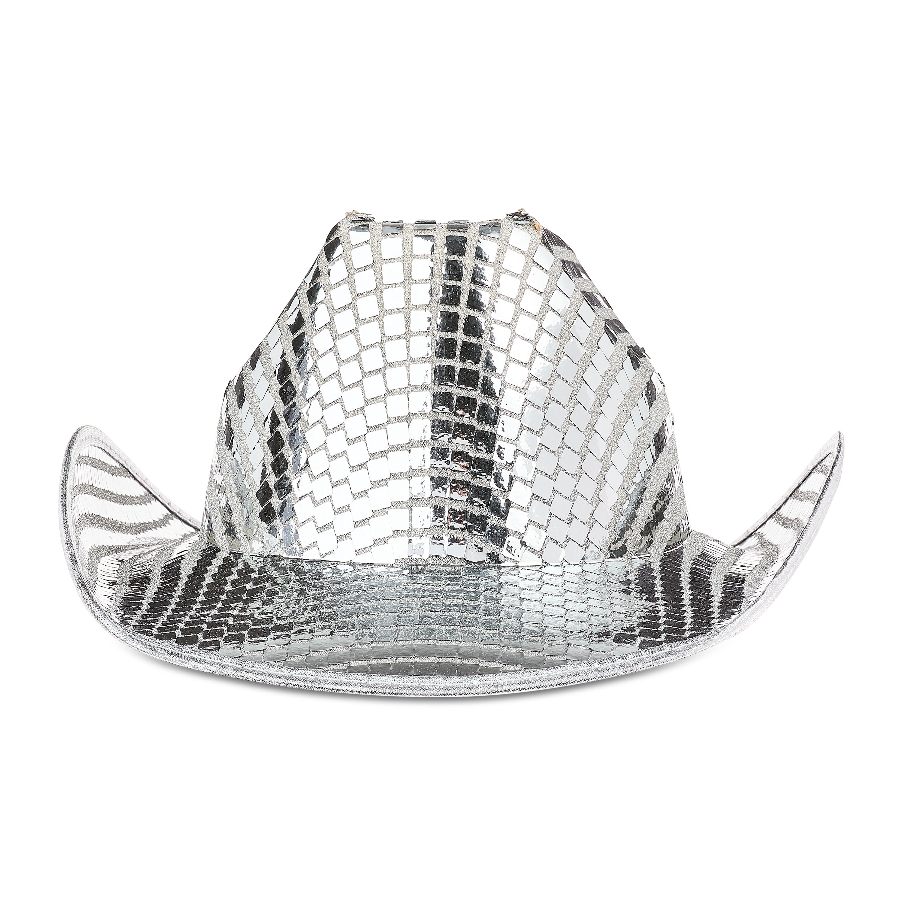 Silver Disco Cowboy Hat, for Adults, One Size Fits Most, by Way To Celebrate