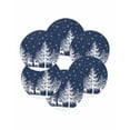 thumbnail image 7 of 13 Inch Round Placemats Set of 6, Christmas Blue Non Slip Heat Insulation PP Table Mats, White Xmas Tree Elk Winter Snowflake Washable Place Mats for Kitchen Dining Party Table Decor, 7 of 7