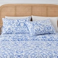 thumbnail image 2 of Great Bay Home Flower Printed Microfiber Sheet Set (Twin, Watercolor Flowers - Blue), 2 of 7