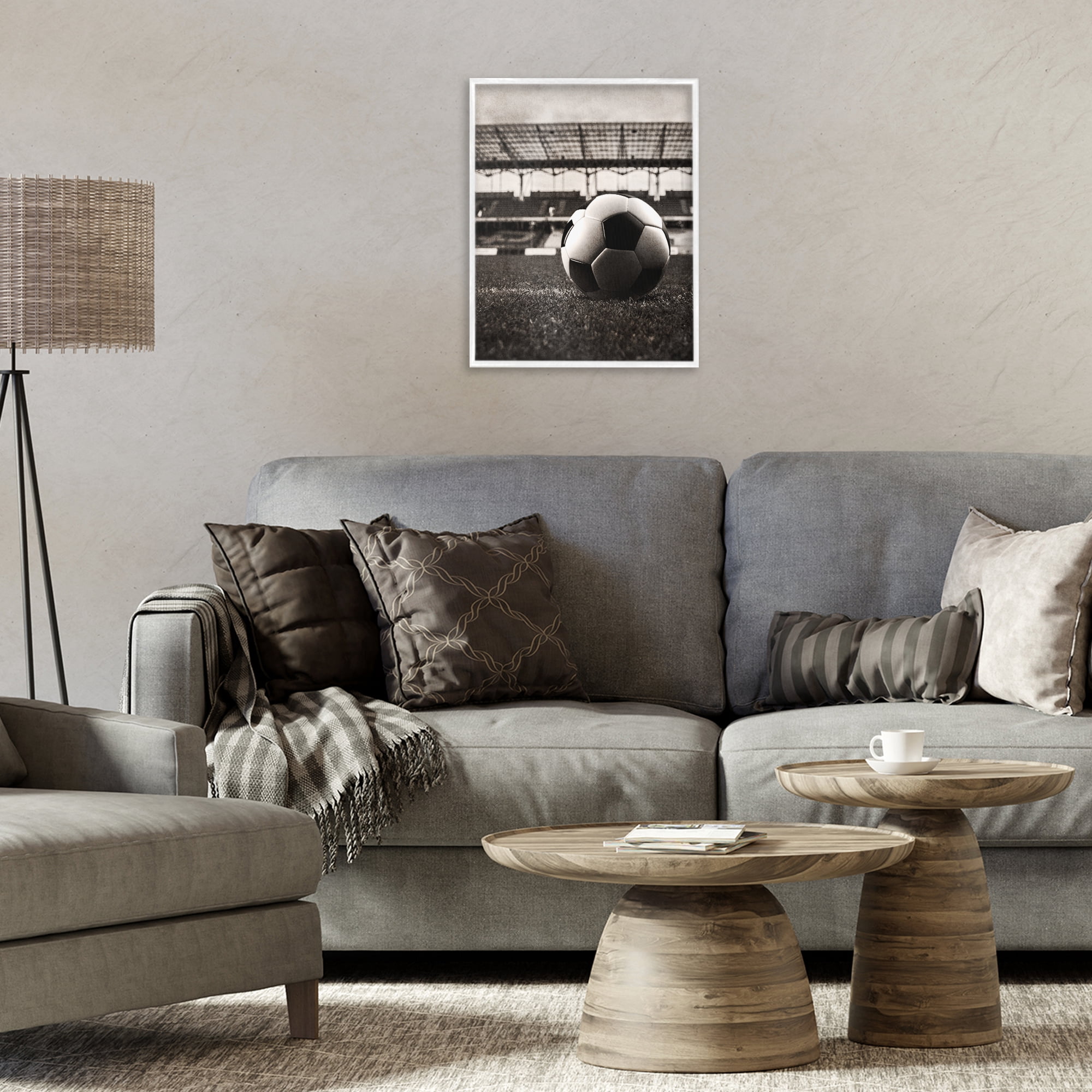 Stupell Industries Vintage Sports Soccer White Framed Giclee Art, design by Marcus Prime