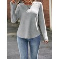 thumbnail image 3 of Womens Tunic Tops Ribbed Knit Long Sleeve Shirts Crewneck Lace Shoulder Elegant Blouses Tee Shermie, 3 of 5