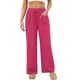 thumbnail image 4 of Amzcrzy Pantalones Mujer A Rayas Informales Cintura Alta Cordón Elástico Tipo Bóxer Cómodos Holgados Anchos Con Bolsillos Tallas S-2XL Rosa, 4 of 8