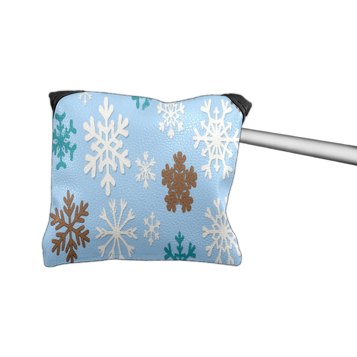Golf Mallet Putter Cover Premium Leather Golf Putter Head Cover with Magnetic Closure, Golf Cover for Men and Women Snowflake Pattern