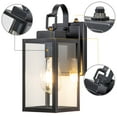 thumbnail image 2 of C Cattleya 1-Light Matte Black Dusk to Dawn Hardwired Outdoor Wall Lantern Sconce with Tempered Glass Panes (2-Pack), 2 of 9