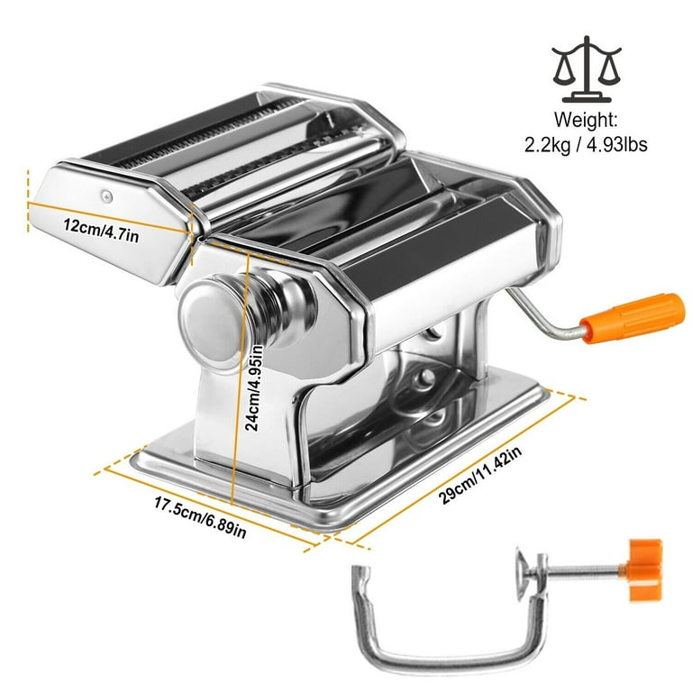 Create Perfect Pasta Every Time with Stainless Steel Pasta Maker - Lasagna,  Spaghetti, Tagliatelle, and Ravioli Roller Machine 