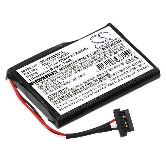 Battery for Magellan 03A22051K0301 RoadMate 2035 2036 2036-MU CS-MR2036SL 720mAh