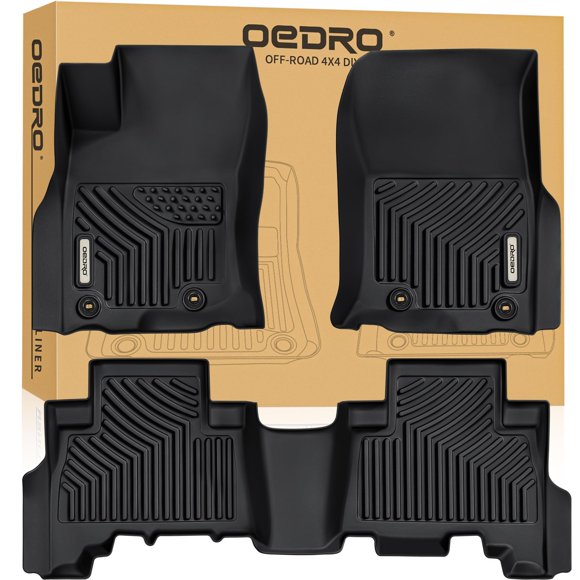 OEDRO Tapis de Sol Compatibles avec Toyota 4Runner 2024-2013 / Lexus GX460 2014-2023, Tapis de Voiture 4Runner Toutes Saisons en TPE, Comprend des Doublures de 1re et 2e Rangées, Ensemble Complet, Noir