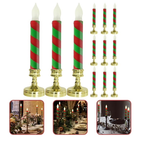 KAKOWELY 12Pcs Led Flameless Candles Electric Taper Candles for Home Decoration Christmas Party