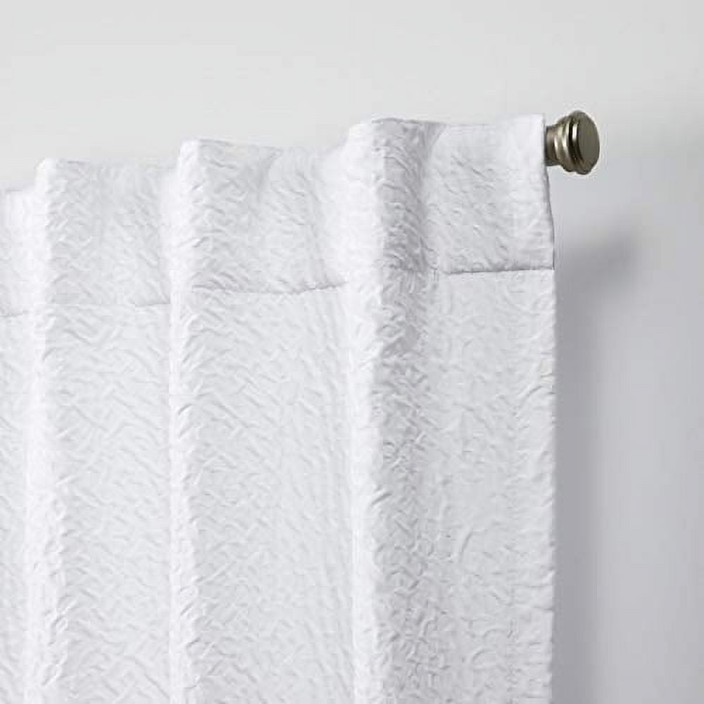 Nicole Miller Textured Matelassé Hidden Tab/Rod Pocket Top Light Filtering Curtain Panel Pair, 50"x84", White