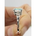 thumbnail image 2 of 9x7mm - 14x10mm Mystic Mercury Topaz Oval Cut, Three Stone Ring, 6A Quality Cubic Zirconia Accents, Sterling Silver or Gold, Made to Orde, 2 of 4