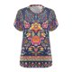 thumbnail image 3 of Camisetas Casuales de las Mujeres de Manga Corta de Cuello en V Oversized Camiseta Deportiva de Verano, Top Impreso Casual, 3 of 4