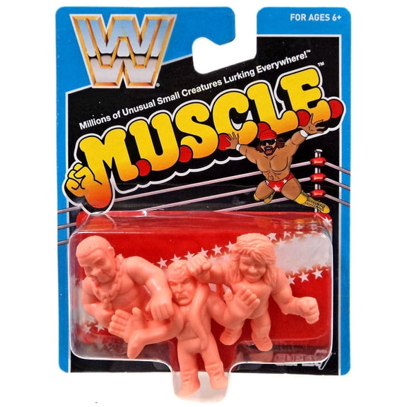M.U.S.C.L.E. WWE Wreslting Jake the Snake, Ultmate Warrior & Junkyard Dog 3-Pack